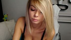 Sexy Blonde Teasing in Underwear