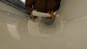 Teenie Benjamin Sneaks into Bathroom with Giantess Girlfriend POV 1080