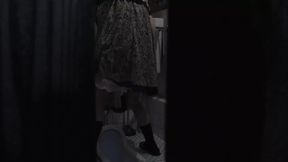 Naughty Japanese babe sucks her lover's dick in a toilet
