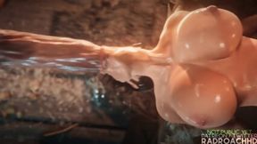 Double-jointed Lara Croft gets ravaged by massive cocks, her womb ripped open in 3D ecstasy