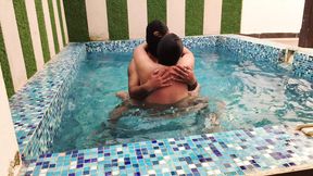 Komal was getting into the swimming pool for the first time, the Devar was getting down from behind, fucking in the water itse