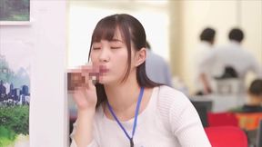 Asian Hottie Slurps in Public Toilet Gangbang