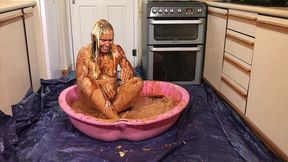 girl trashed in horrendous, disgusting 45 minute food gunge wam