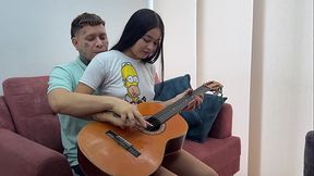 I teach my little stepsister how to play the organ and I cum so hard in her