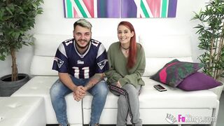 Shy Spanish lovers makes their porn debut. She's a amazing