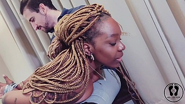 SPANKING AND DUCT TAPE BONDAGE EBONY MAID FOR BEING DIRTY