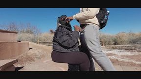 Hiking trail blowjob Quickie