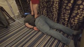 Ballbusting in flip flops