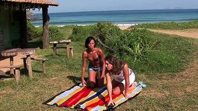 Perfect Sunlit Day for Anal&#x1F44C; Threesome Outside