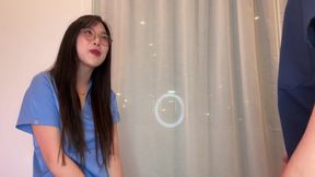 Saucy Doc Persuades Horny Korean Nurse, Elle, For A Steamy Clinic Encounter, 8 Mins Of Uncut Action
