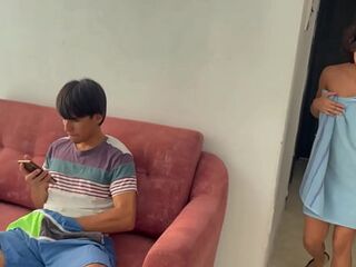 I SURPRISE MY step BROTHER-IN-LAW WATCHING MY INTIMATE PHOTOS WHILE HE MASTURBATES AND I RIDE HIS DICK TO LOWER HIS HORNY