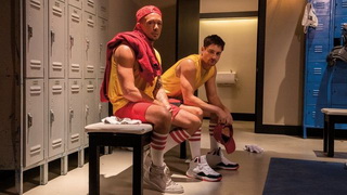 Naughty jocks fucking hard in the locker room