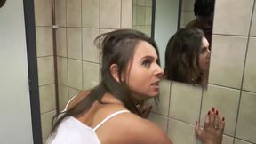 Hot Mature Devoured By Two Guys In The Toilet!