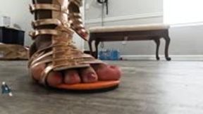 Giantess uses Giantess Feet to Torment Tiny Human 4k