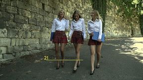 Three college girlfriends are licking and finger fucking each others holes