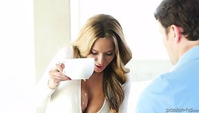 Busty tanned sexpot Subil Arch fucked hard in a doggy position