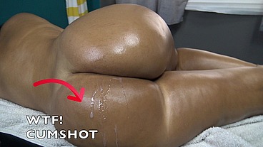 Husband Watch Masseur Massage his Wife - Masseur Jerking and Cumming on her Fat Ass - `