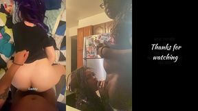 getting fucked on kitchen counter until she cums hard