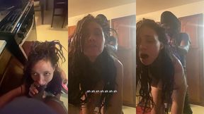 getting fucked on kitchen counter until she cums hard