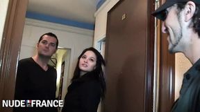 Busty Rookie Enjoys Threesome Fun in Paris