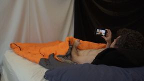 Stepbrother caught masturbating to his stepsister in a porno