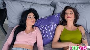 Hot Stepsis & Bestie's Sensational Experiment: Stepmbrother's Bed conquest!