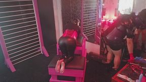 Mistress plays with her submissive - A flogging appetizer with nipple suction as the main event!