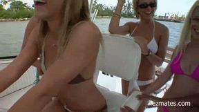 Four girls pleasing each other in the middle of the sea - Mobile