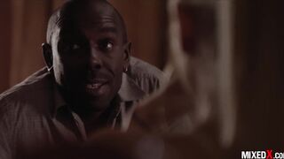 Stepdad with monster big black cock takes advantage of naive blond daughter