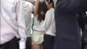 Bus-bound perv gets handful of J-girl&#039;s jugs