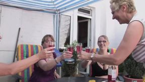 Sexy mature orgy on the outside