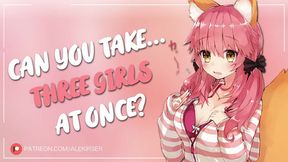Blindsided by lustful harem of puppy girls, ravaging in ASMR audio ecstasy!