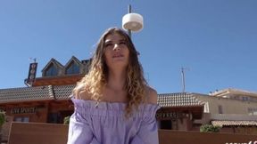 GERMAN SCOUT - Magaluf Teen Talks to Public Agent for Casting