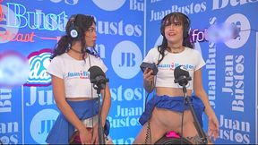 lesbico duo in action riding the fuckmachine to orgasm on juan bustos podcast