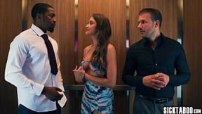 Blonde bombshell Gizelle Blanco gets devoured in the elevator by two horny&#x1F975; dudes