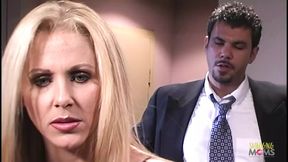 Passionate Blonde Makes Out with Her Boss and Has Sex on His Couch