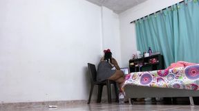 Dance and Striptease while doing Housework Up-skirt Floor Play Teasing Over cam