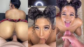 thick teen stepdaughter sucks and fucks her pervy stepdad after school