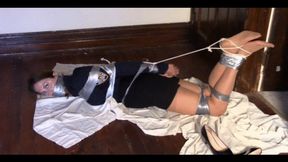 Pantyhose Barefoot Hogtie in Uniform