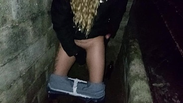 Couple peeing and having sex in public behind the church