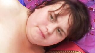 Pale ginger fatty getting a facial from her bf