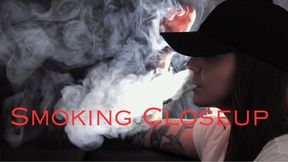 Smoking Closeup in Hat