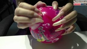 Nails In Action - new ball against my nails