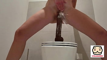 Explosion Squirt on Toilet from Riding huge BBC Cock
