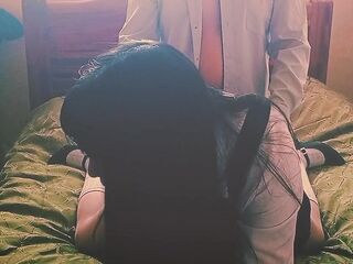 Completo me tiro a esta femboy duro hasta venirme en su culo