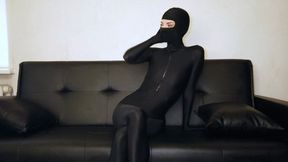 Zentai Ninja and Her Girlfriend in Puffy Sack