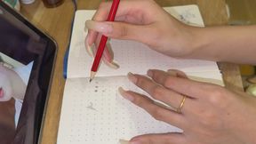 #229 - Drawing with natural beauty nails