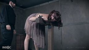 Suspended upside down whore Stephie Staar gets her pussy punished