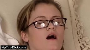 Enjoying solo dildo fun before going for his small cock