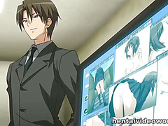 Upskirt anime fuck in the office